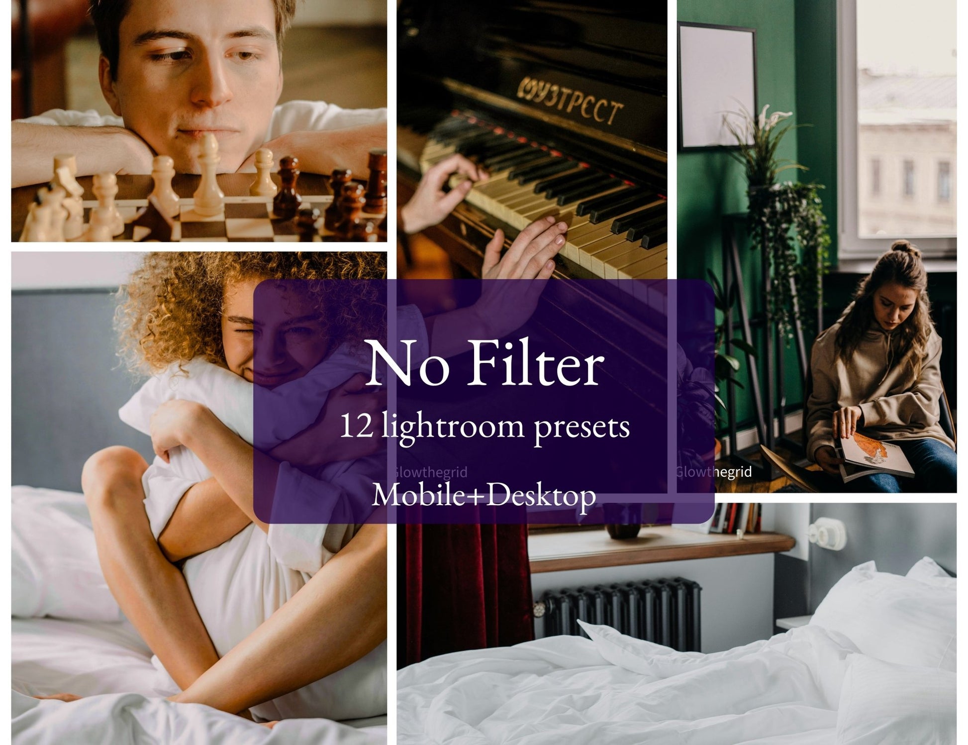 No Filter Lightroom Presets | Clean Natural Photo Enhancers | 12 Lightroom Presets - glowthegrid