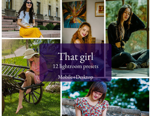 That Girl Lightroom Presets | Clean Feminine Lifestyle Aesthetic | 12 Lightroom Presets - glowthegrid