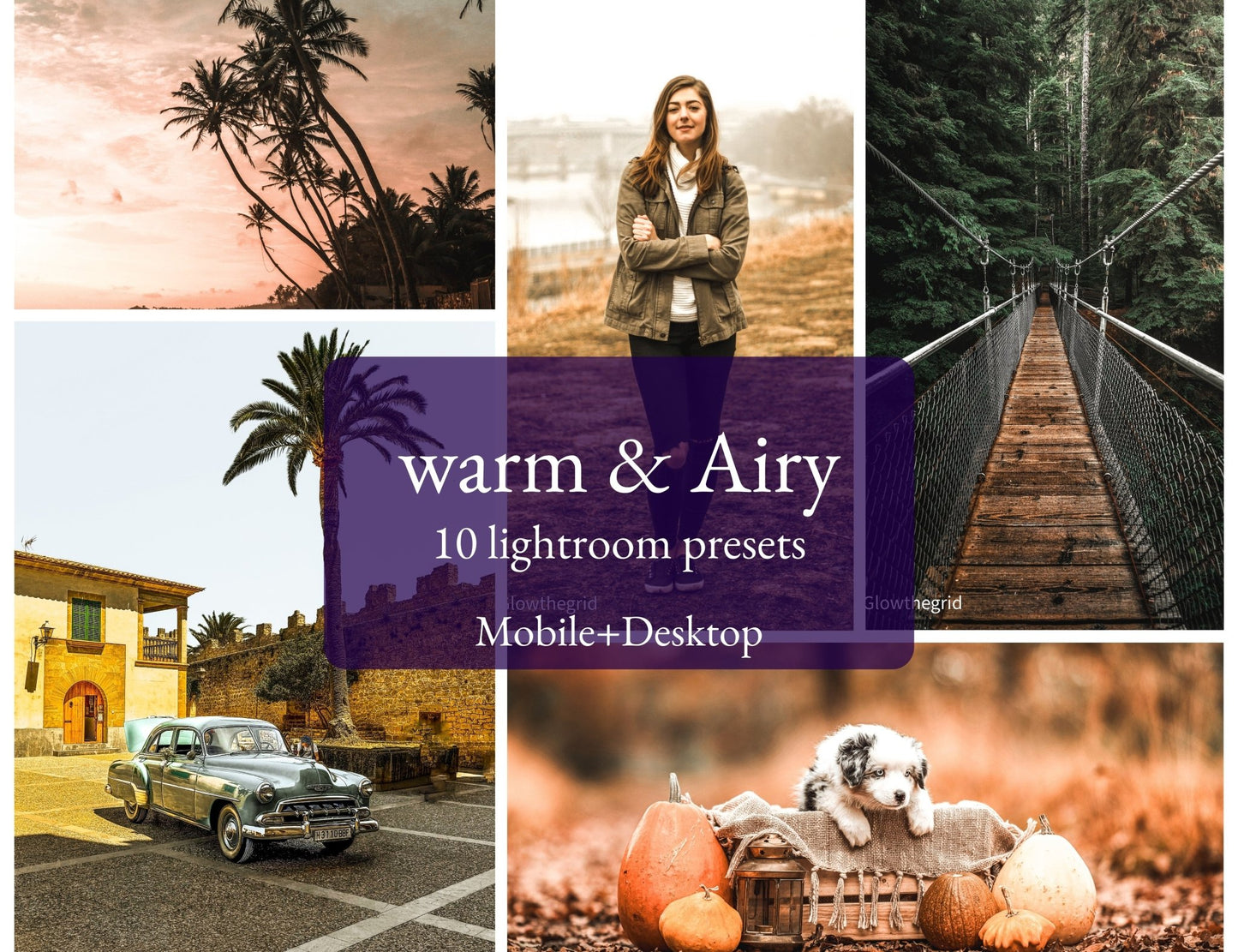 Warm & Airy Lightroom Presets | Bright Soft Glow Photo Edits | 10 Lightroom Presets - glowthegrid